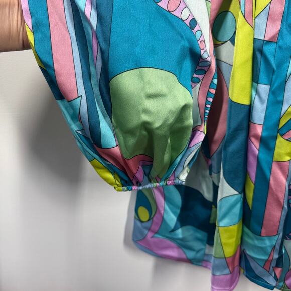 Show Me Your MUMU Dress Women S Blue Green Pink Go Out Go Go Luxe Party 70s - Picture 4 of 9